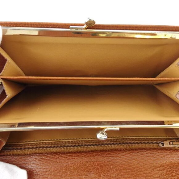 Celine Long Wallet Logo Plate Leather Authentic USED - Picture 6 of 11